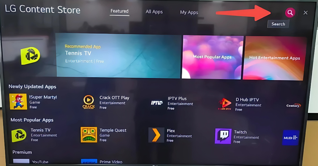 IPTV app for LG Smart TV